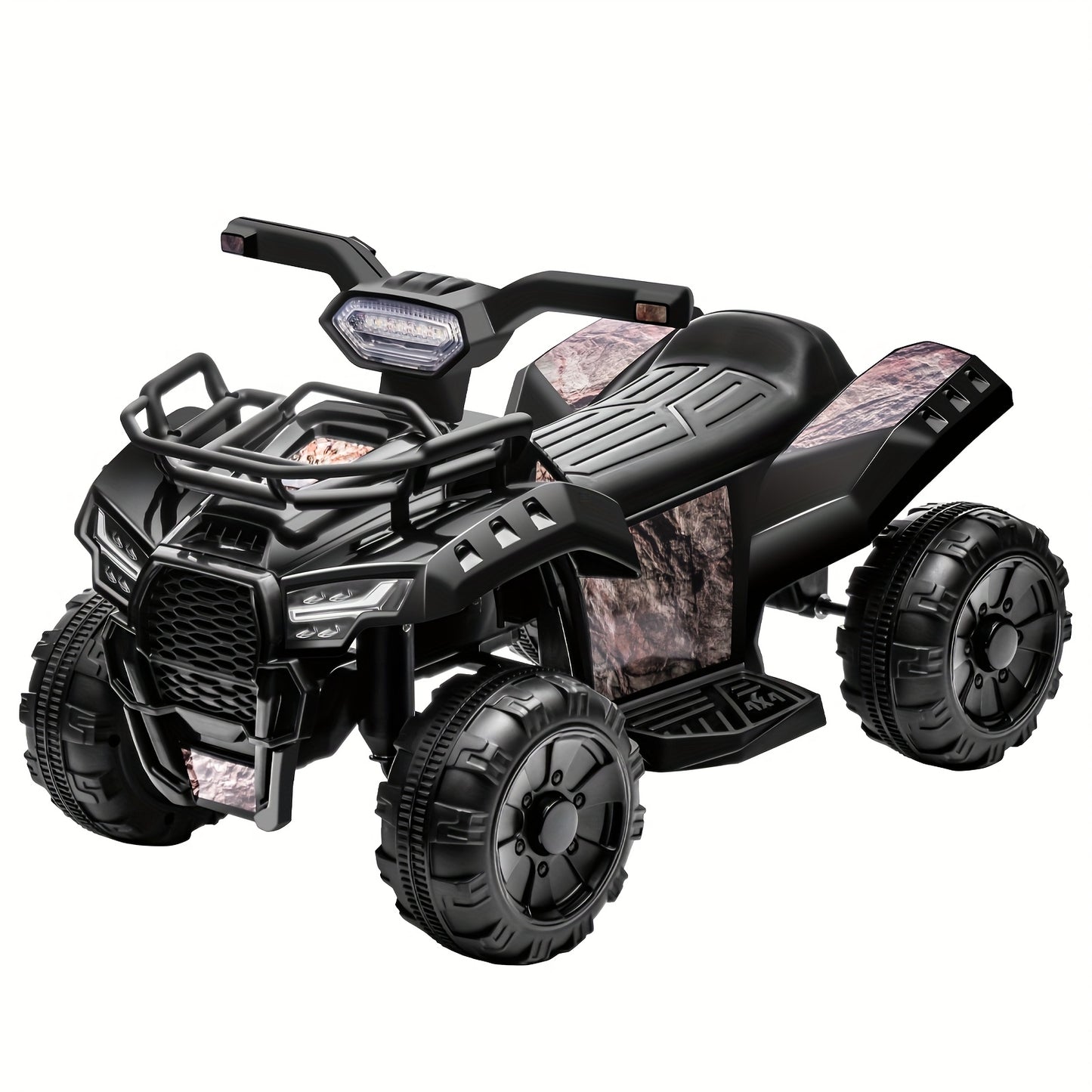 6V Kids Quad ATV w/ Push-Button Go & Treaded Tires - 4-Wheeler Quad ATV