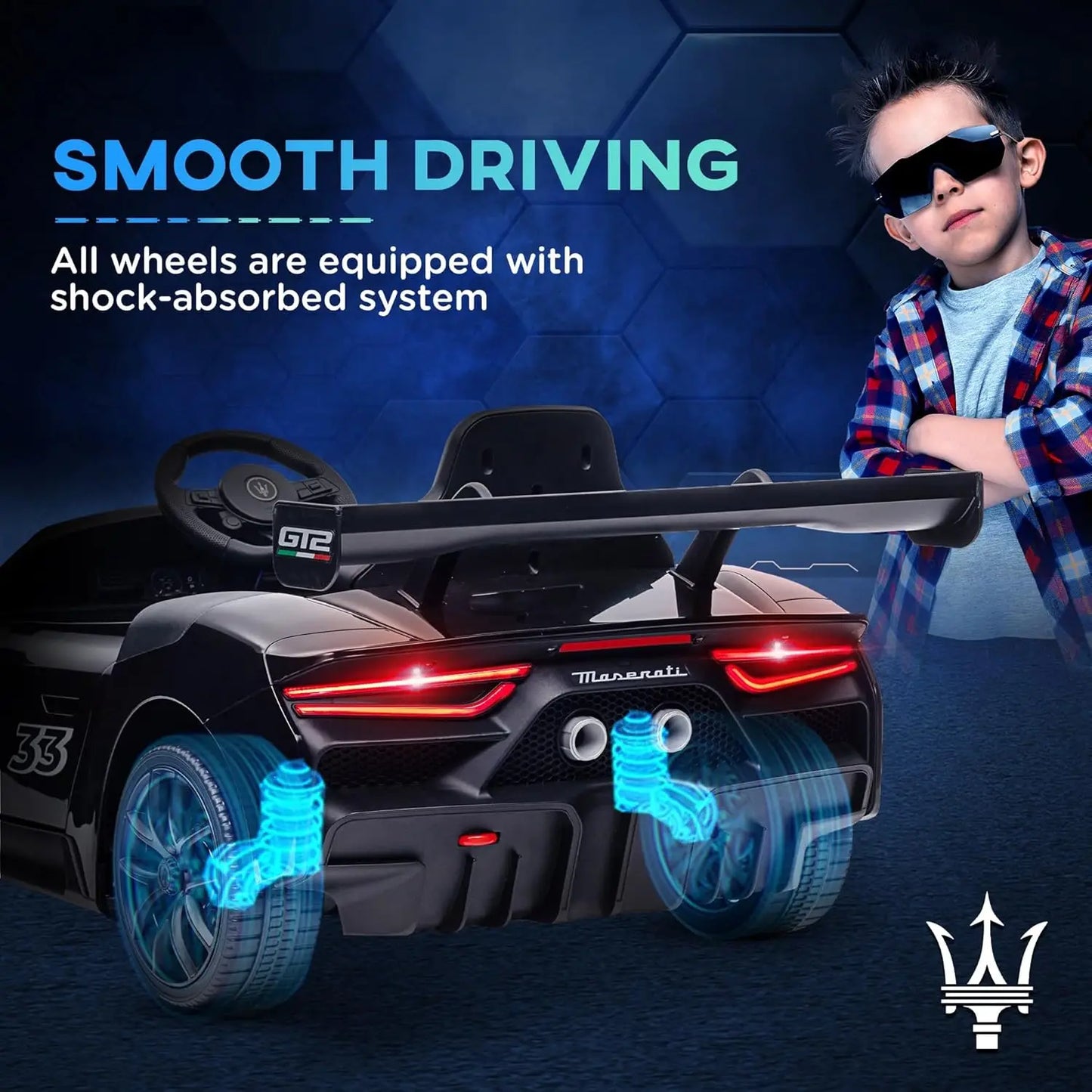 Licensed Maserati GT2 12V Kids Ride-On Car w/ Suspension & Remote