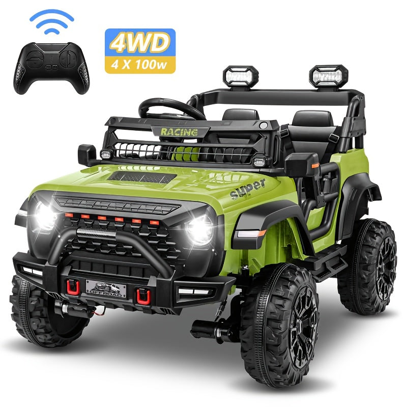 24V Ride On Jeep/Truck | 2-seater Electric Jeep With LED Headlights, Music Player, Seat Belt And Suspension