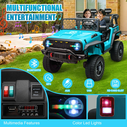 HOMDOX 24V 2-Seater Kids RC Ride-On Jeep w/ Dual Motors & Remote