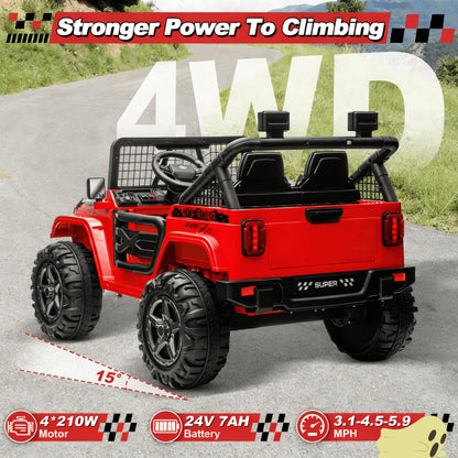 Lil Drivers 24V XL 4WD Ride-On Jeep w/ Remote & 20” Seat | 2-Seater