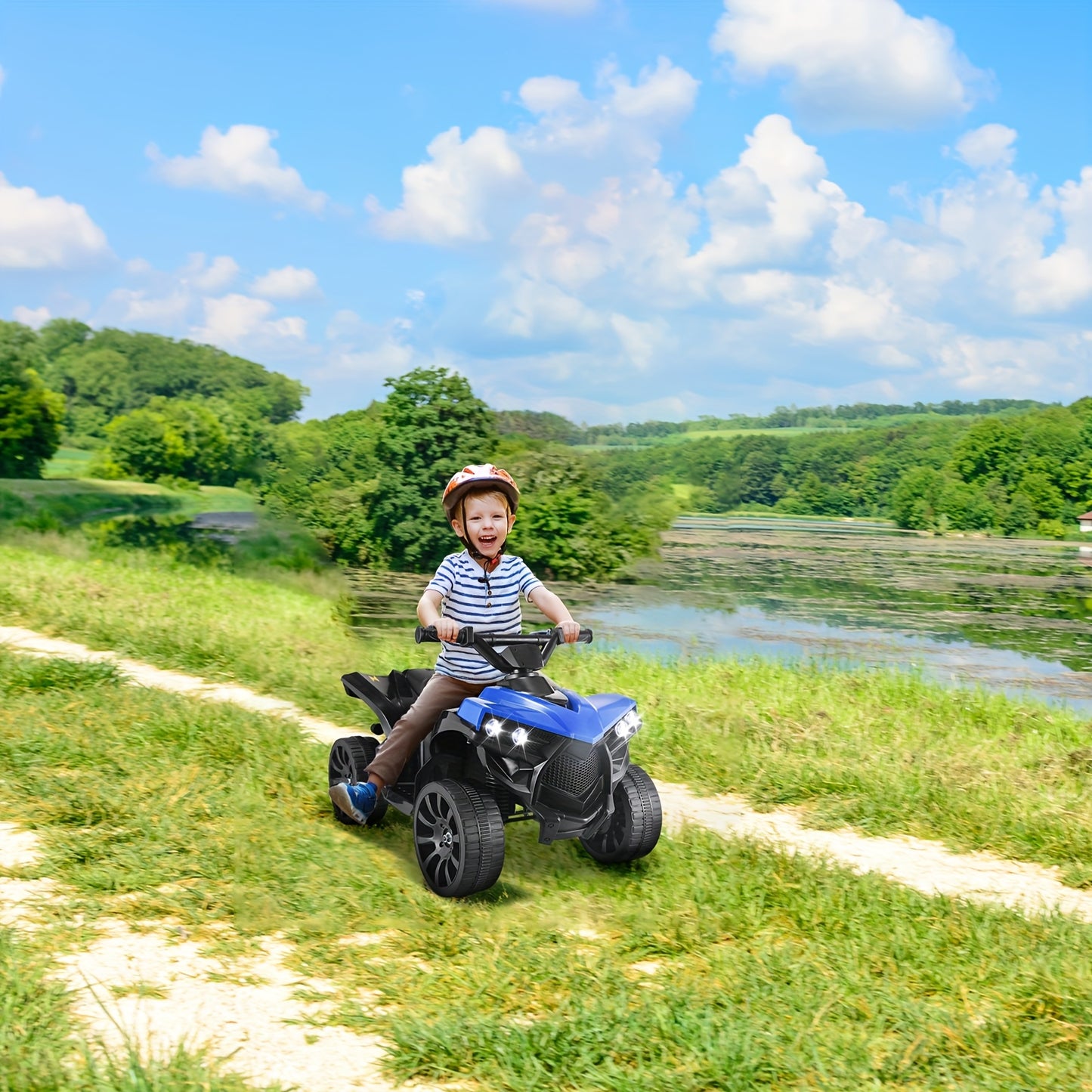 Kids Electric Quad ATV with Headlights & Pedal Accelerator - 36V Power | All-Terrain - Ideal Birthday/Christmas/Hallowen Gift