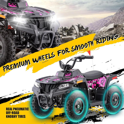 36V Electric ATV Dirt Quad Bike with 500W Motor, Long Range Drive | 4-Wheel Drive with Parent Speed Control