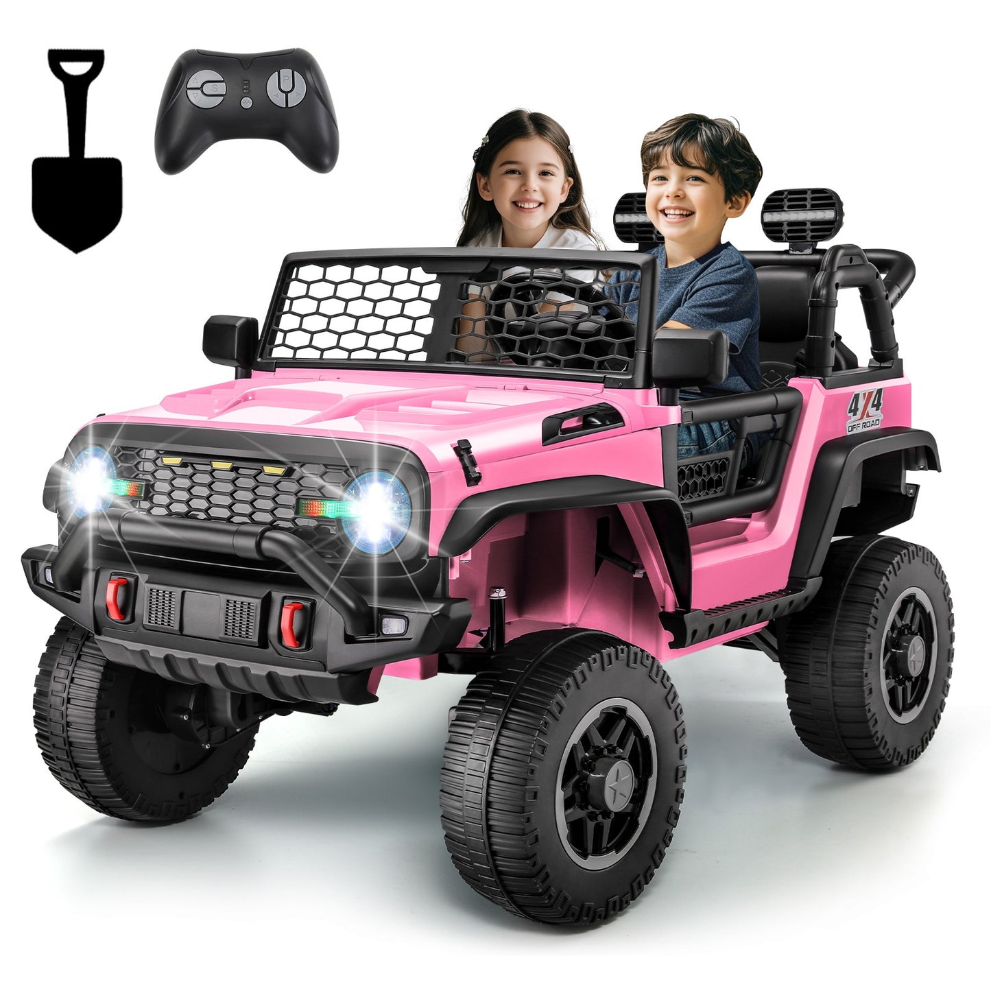 HOMDOX 24V 2-Seater Kids RC Ride-On Jeep w/ Dual Motors & Remote