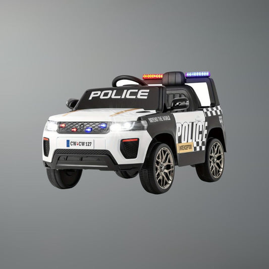 12V Kids Police Ride-On Car w/ Remote & LED Lights | 1-Seater