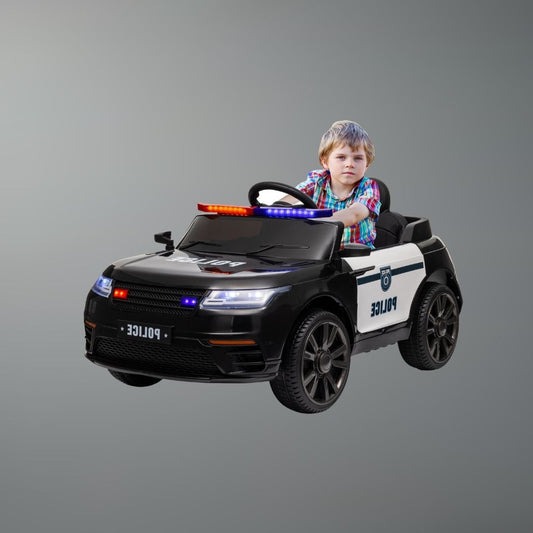 12V Licensed Kids Police Ride-On Car w/ Remote, Siren & Music | 1-Seater