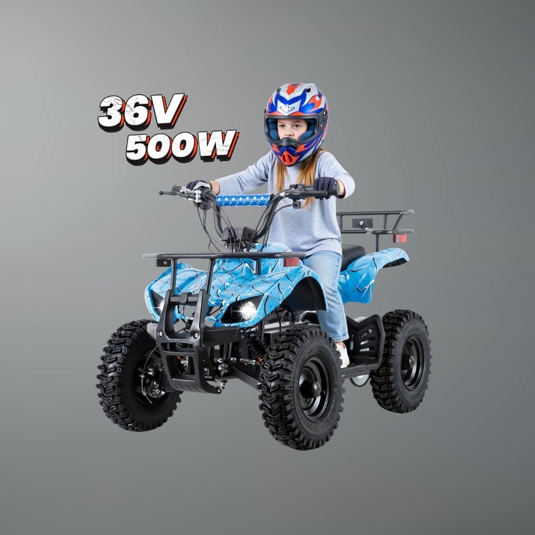 36V Electric ATV Dirt Quad Ride On for Kids - 4-Wheeled Drive 500W Powerful Motor With Real Tyres | All Terrain Off Road Drive