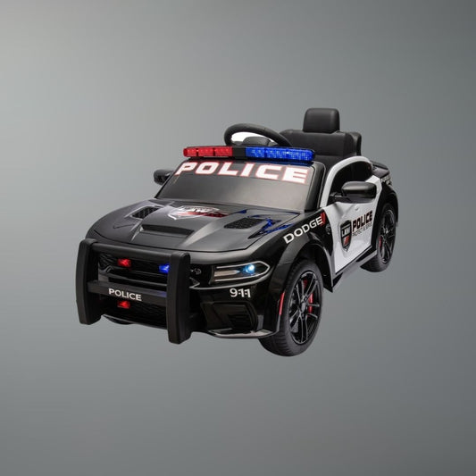 12V Kids Ride-On Cops/Police Car for Kids w/ Remote, Bluetooth & LED Lights | 1-Seater