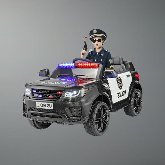 12V Kids Police SUV Ride-On w/ Remote, Siren & LED Lights | 1-Seater