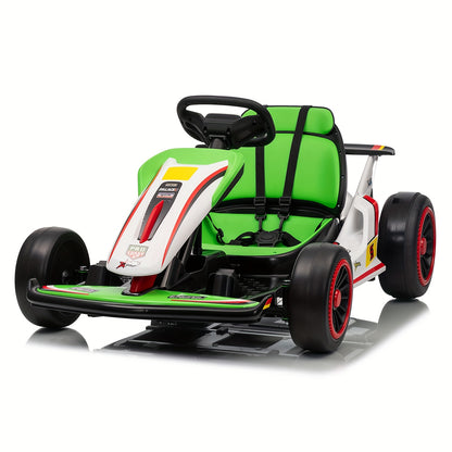 24V Electric Go Kart Drift Cart for Kids | All-Terrain Electric Ride-On Car for Boys/Girls Ages 4-14