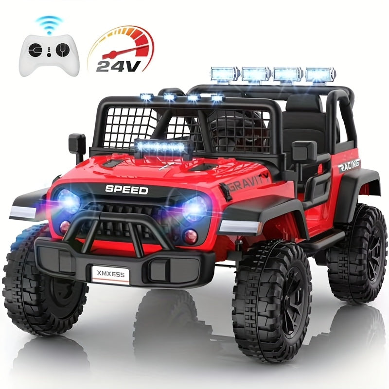 24V Jeep Off Ride On for Kids | 2-Seater Ride-On Toy 3-Speed | Best Christmas Gift for Boys