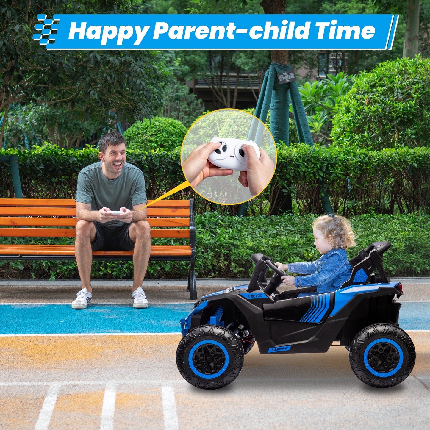 JOYRACER 24V 600W 4WD UTV Ride-On Car w/ Remote | 2-Seater