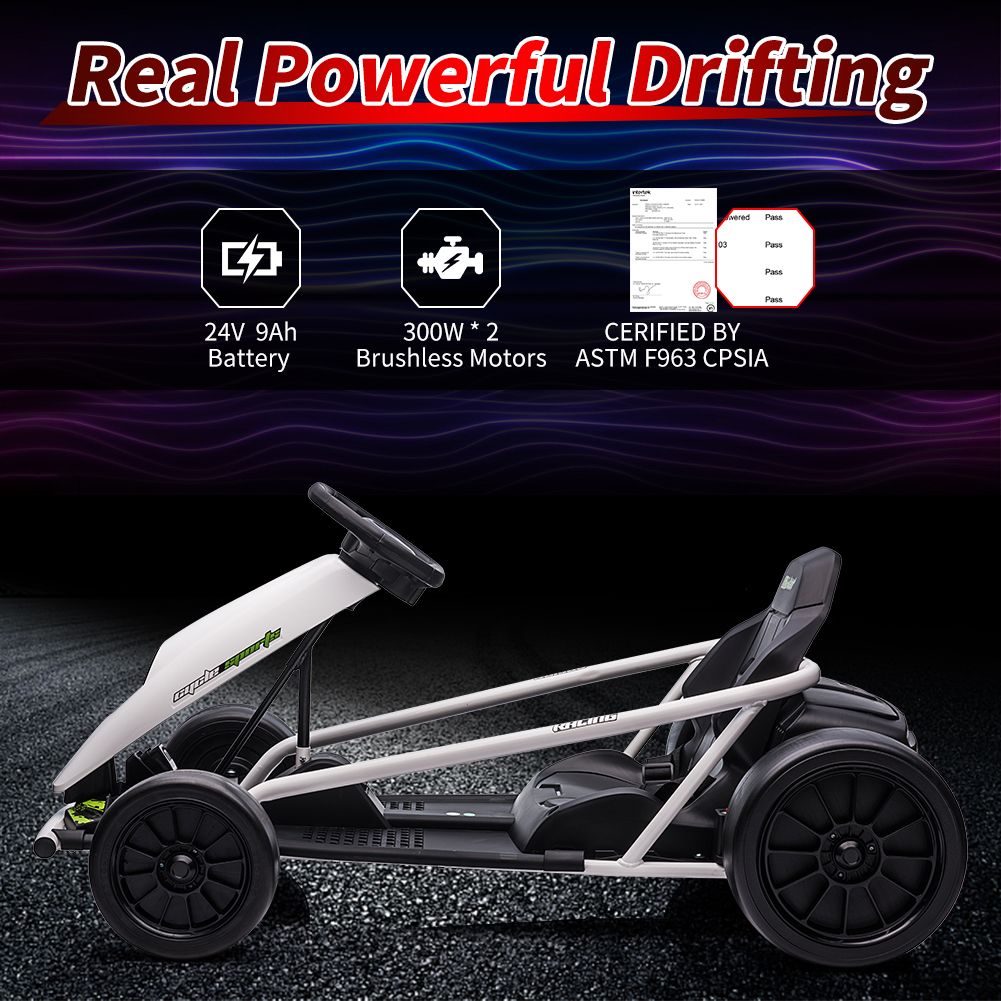 24V Kids/Teens Go-Kart | High-Speed Drifting Ride-On Car - Outdoor Ride for 6-14 Years