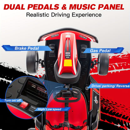 24V Electric Go Kart Drift Cart for Kids | All-Terrain Electric Ride-On Car for Boys/Girls Ages 4-14