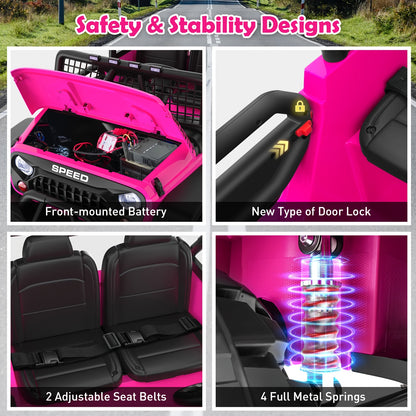 24V Jeep Off Ride On for Kids | 2-Seater Ride-On Toy 3-Speed | Best Christmas Gift for Boys