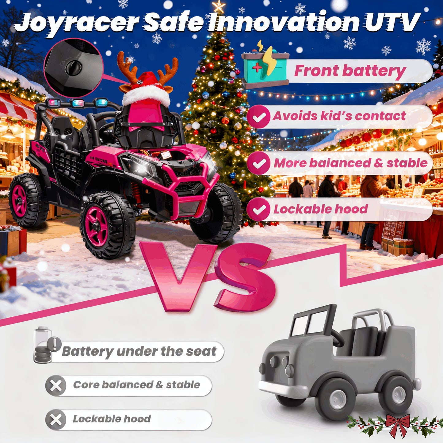 JOYRACER 24V XL Kids UTV | 4WD, Parent Remote, 2-Seater | The Ultimate Adventure Ride!