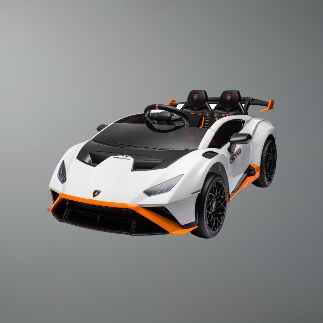 24V Licensed Lamborghini Huracan STO Kids Electric Ride-On Drift Car: 360° Spin