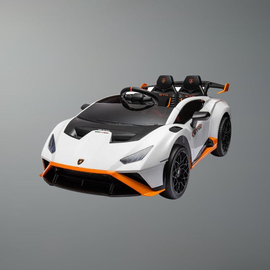24V Licensed Lamborghini Huracan STO Kids Electric Ride-On Drift Car: 360° Spin
