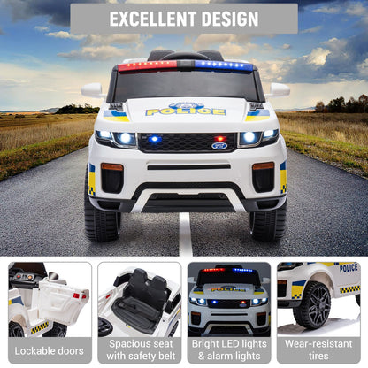 GAOMON 12V Kids Police Ride-On Truck w/ Remote, Lights & Music | 1-Seater