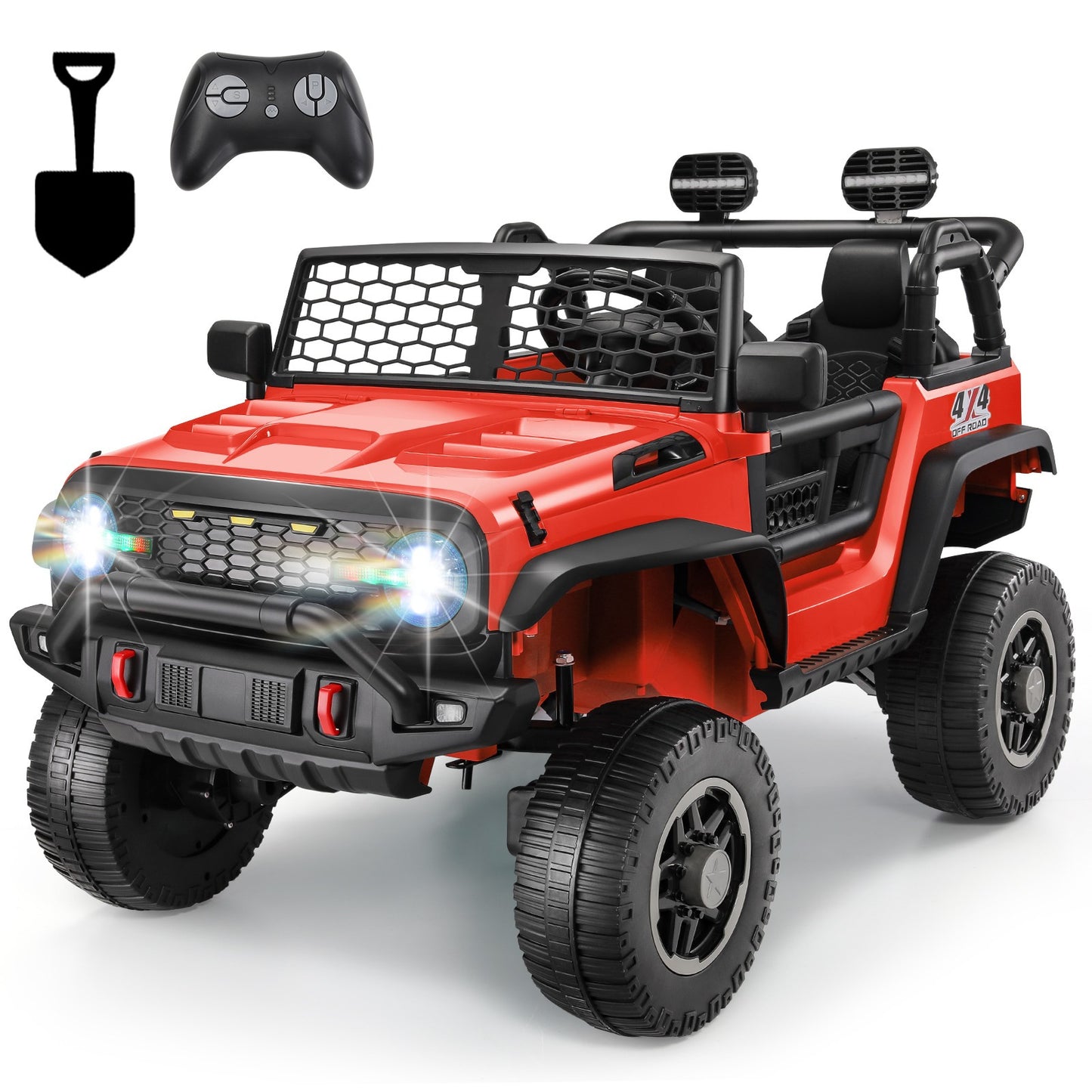 HOMDOX 24V 2-Seater Kids RC Ride-On Jeep w/ Dual Motors & Remote