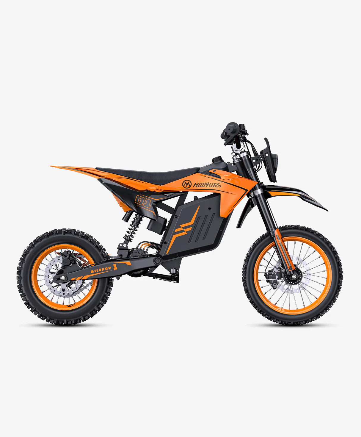 48V HillMiles MilePop Electric Dirt Bike for Teens Adults with Dual Suspension, Hydraulic Brakes, Off-Road Tires