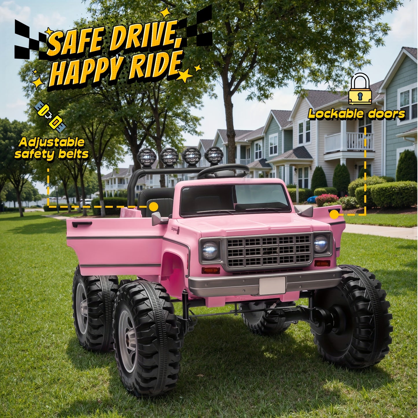 JOYRACER 24V - 4×200W Kids Ride-On Truck w/ Remote & Big Wheels | 2-Seater