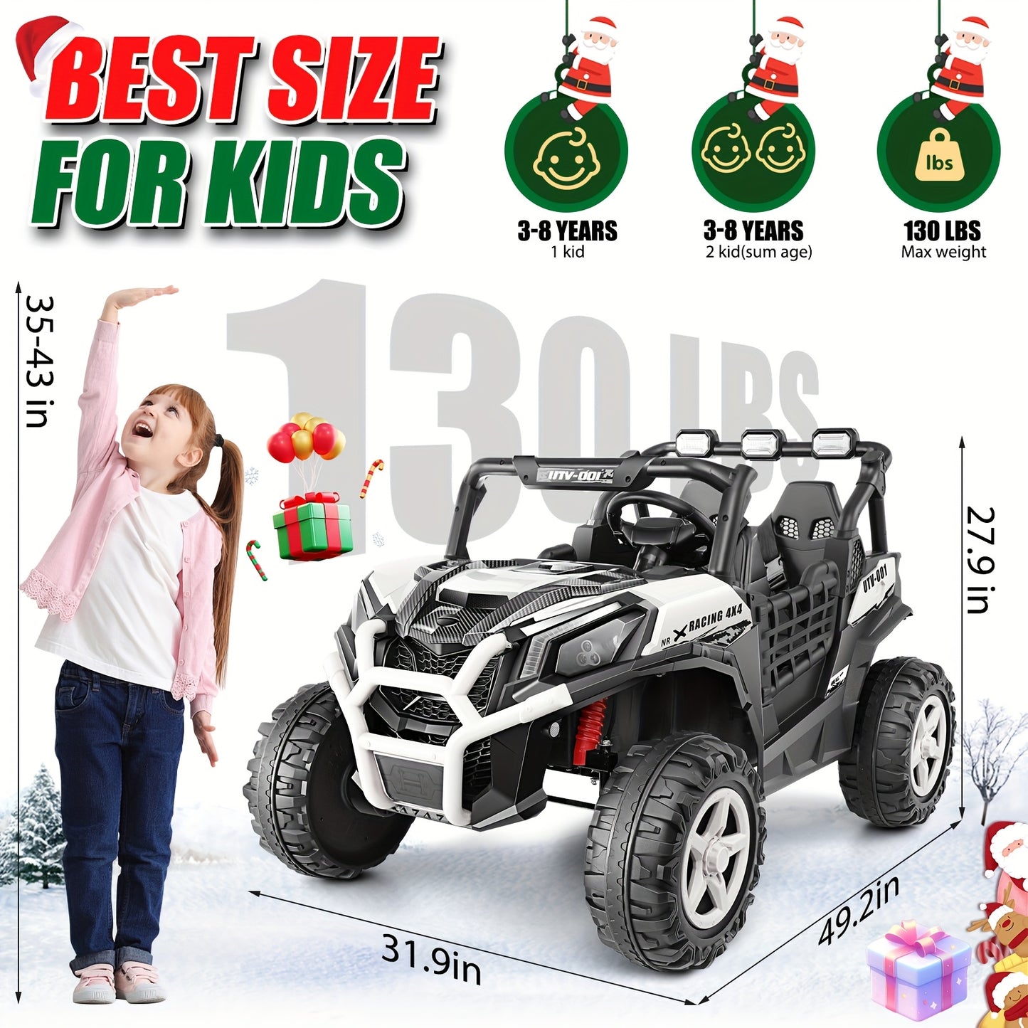 Lil Drivers 24V 4×200W Off-Road Buggy Ride-On Car w/ Remote | 2-Seater