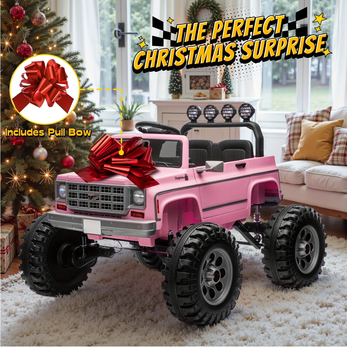 JOYRACER 24V - 4×200W Kids Ride-On Truck w/ Remote & Big Wheels | 2-Seater