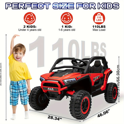 24V Ride On UTV - 4x4 Off-Road UTV  W/ 3-Speed Remote Control, 4WD