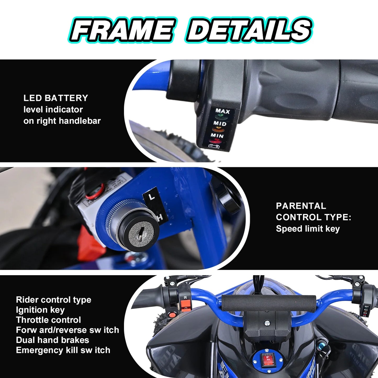 Hoverheart 36V 500W Electric ATV Dirt Quad w/ Disc Brakes | 15 mph