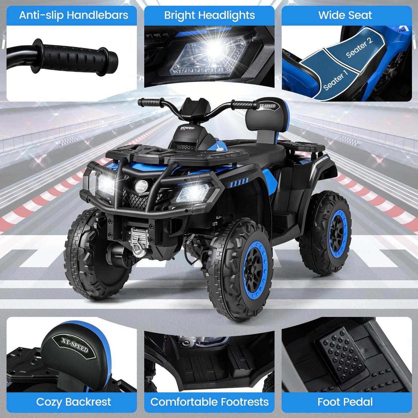 24V 4WD Kids Electric Quad Ride-On | 2-Seater | Kids Rider