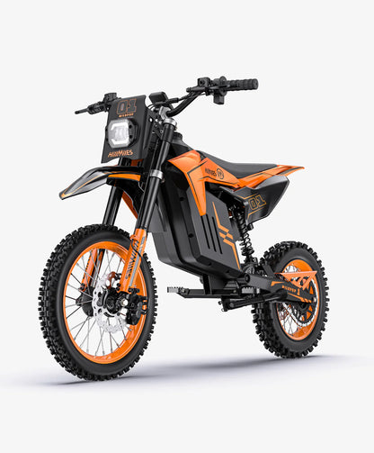 48V HillMiles MilePop Electric Dirt Bike for Teens Adults with Dual Suspension, Hydraulic Brakes, Off-Road Tires