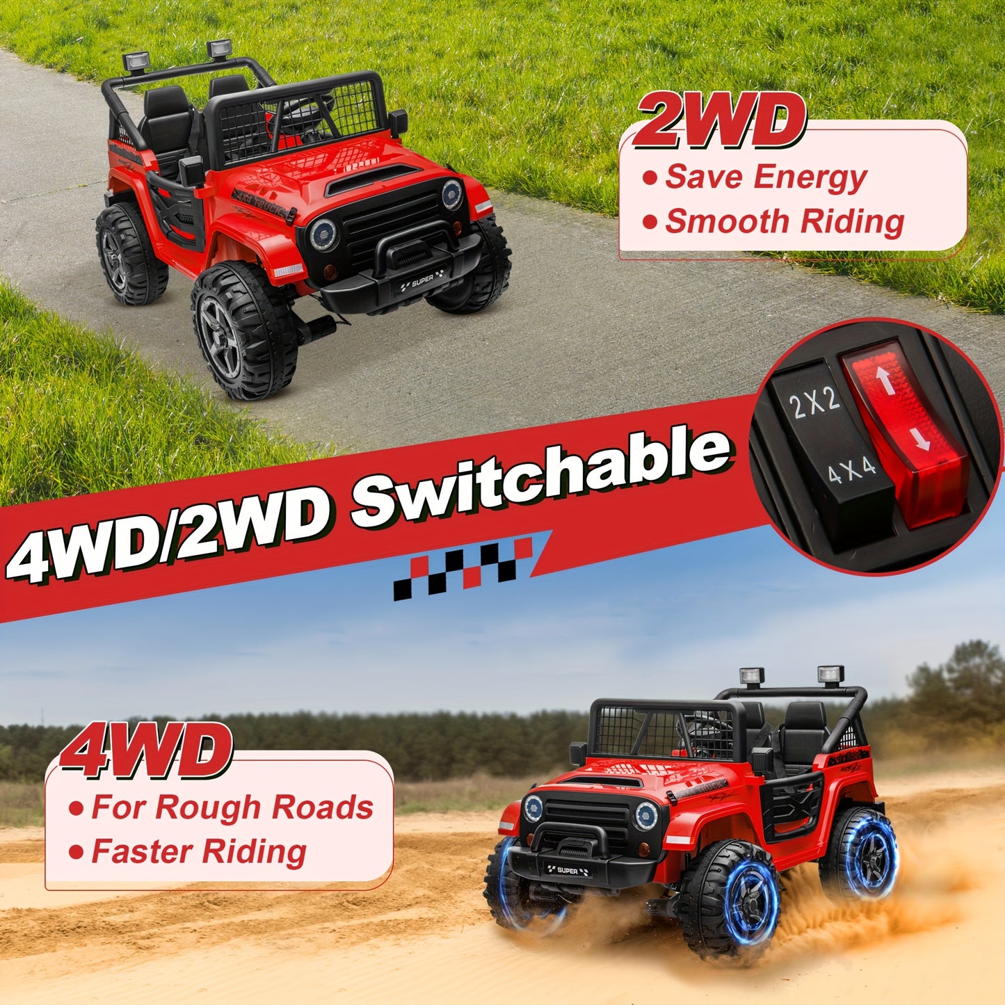 Lil Drivers 24V XL 4WD Ride-On Jeep w/ Remote & 20” Seat | 2-Seater