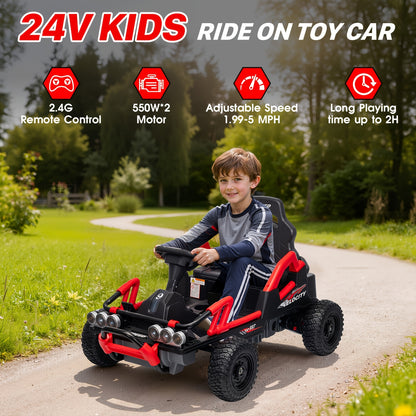24V Electric Ride-On Car/ATV for Bigger Kids | Best for Outdoor Racing Fun for Children Aged 3 to 12 Years. (A Perfect Christmas Gift)