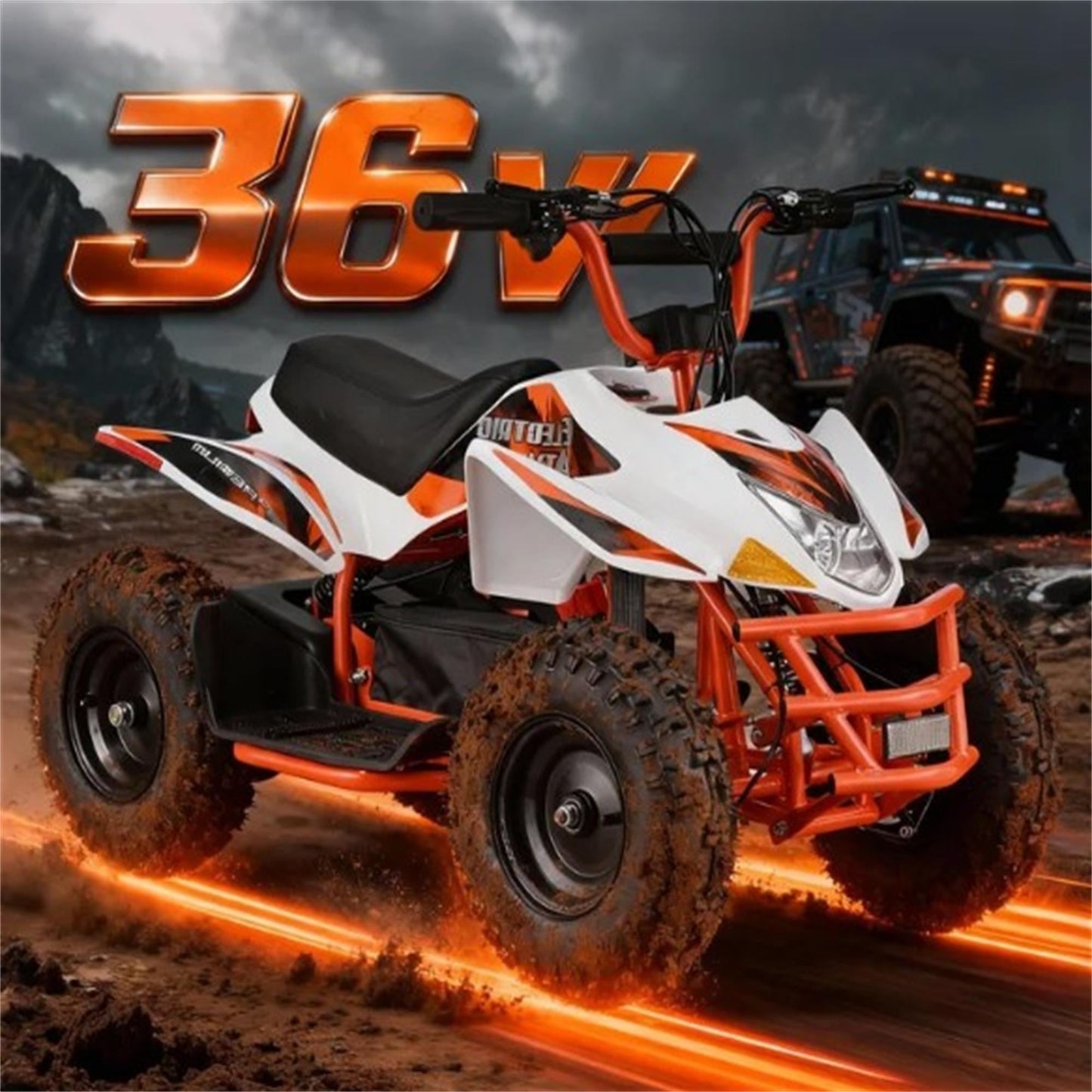 Lil Drivers 36V 500W Electric Beach ATV w/ Dual Suspension & 4 Wheel Drive - For Big Kids & Adults
