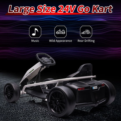 24V Kids/Teens Go-Kart | High-Speed Drifting Ride-On Car - Outdoor Ride for 6-14 Years