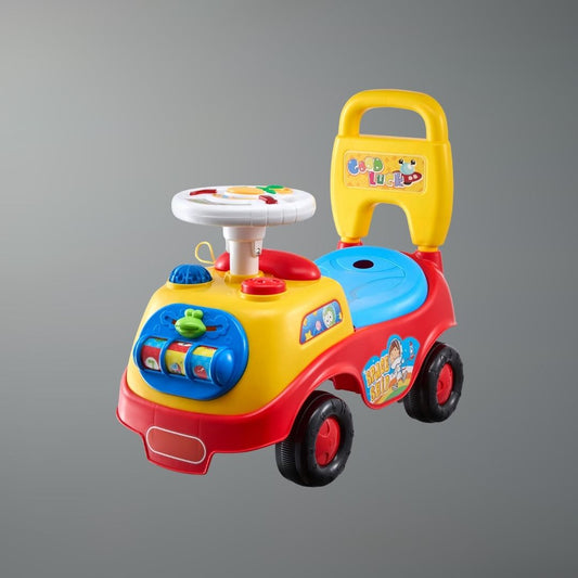 SucceBuy Toddler Ride On Push Car | Sit to Stand Kids Ride On Toy with Music Steering Wheel Seat & Storage for Toddlers(for 0-3 Years Old Kid)