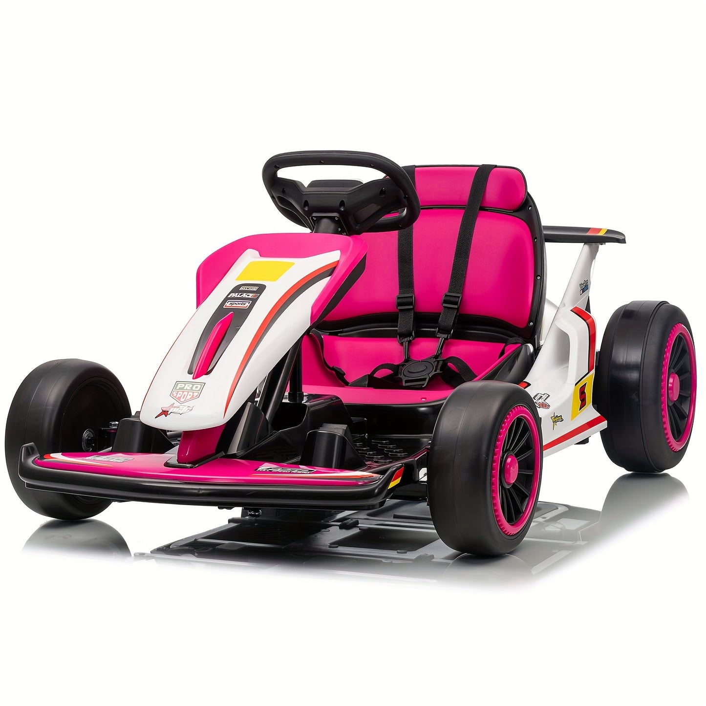 MUKIDY 24V Electric Drift Go Kart for Kids w/ Music & Safety Belt