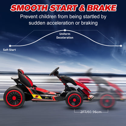 24V Electric Go Kart Drift Cart for Kids | All-Terrain Electric Ride-On Car for Boys/Girls Ages 4-14