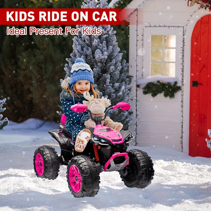 24V Kids Electric ATV for Kids | 4-Wheeler Drive ATV | Battery Powered Electric Vehicle for Kids | Music,Spring Suspension
