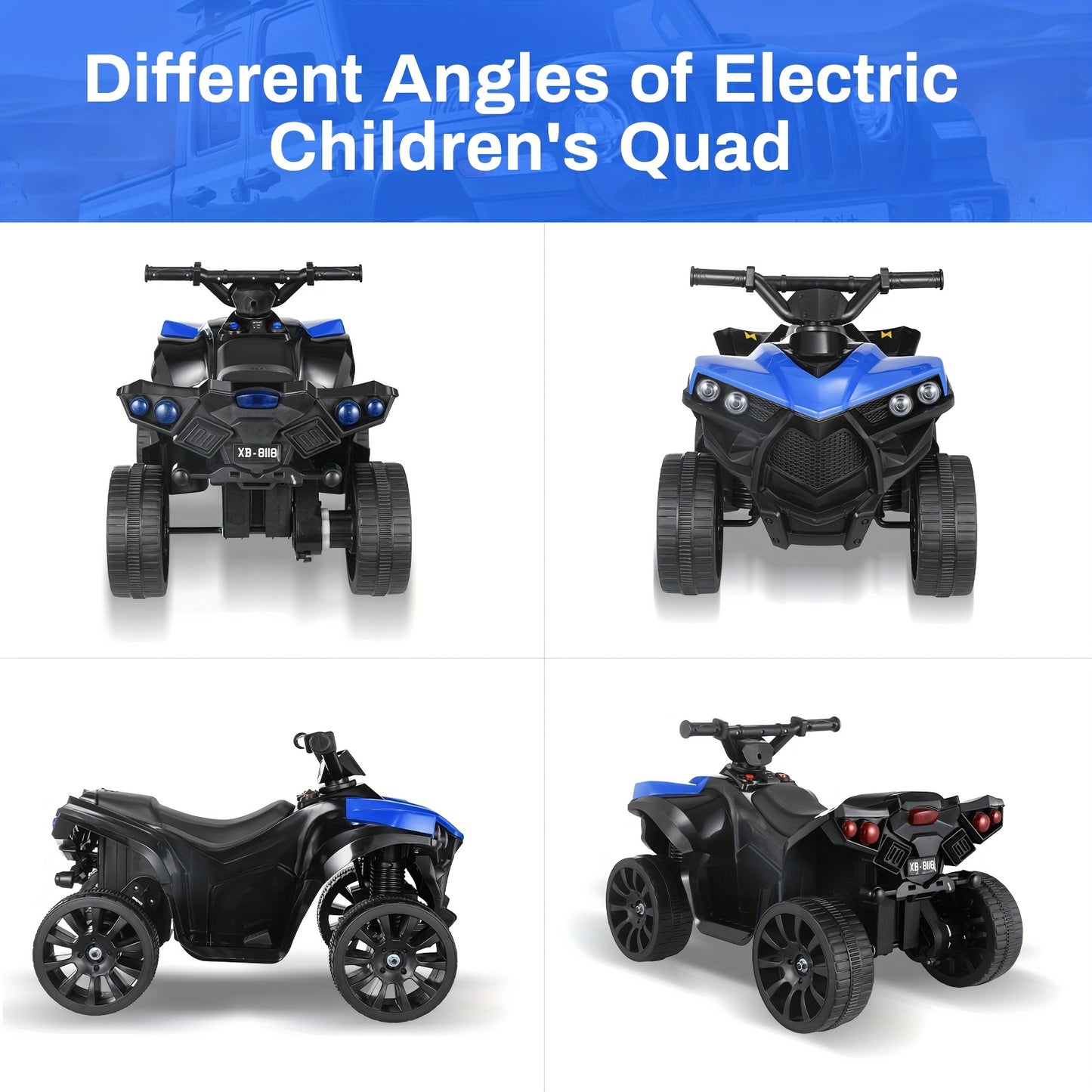 Kids Electric Quad ATV with Headlights & Pedal Accelerator - 36V Power | All-Terrain - Ideal Birthday/Christmas/Hallowen Gift