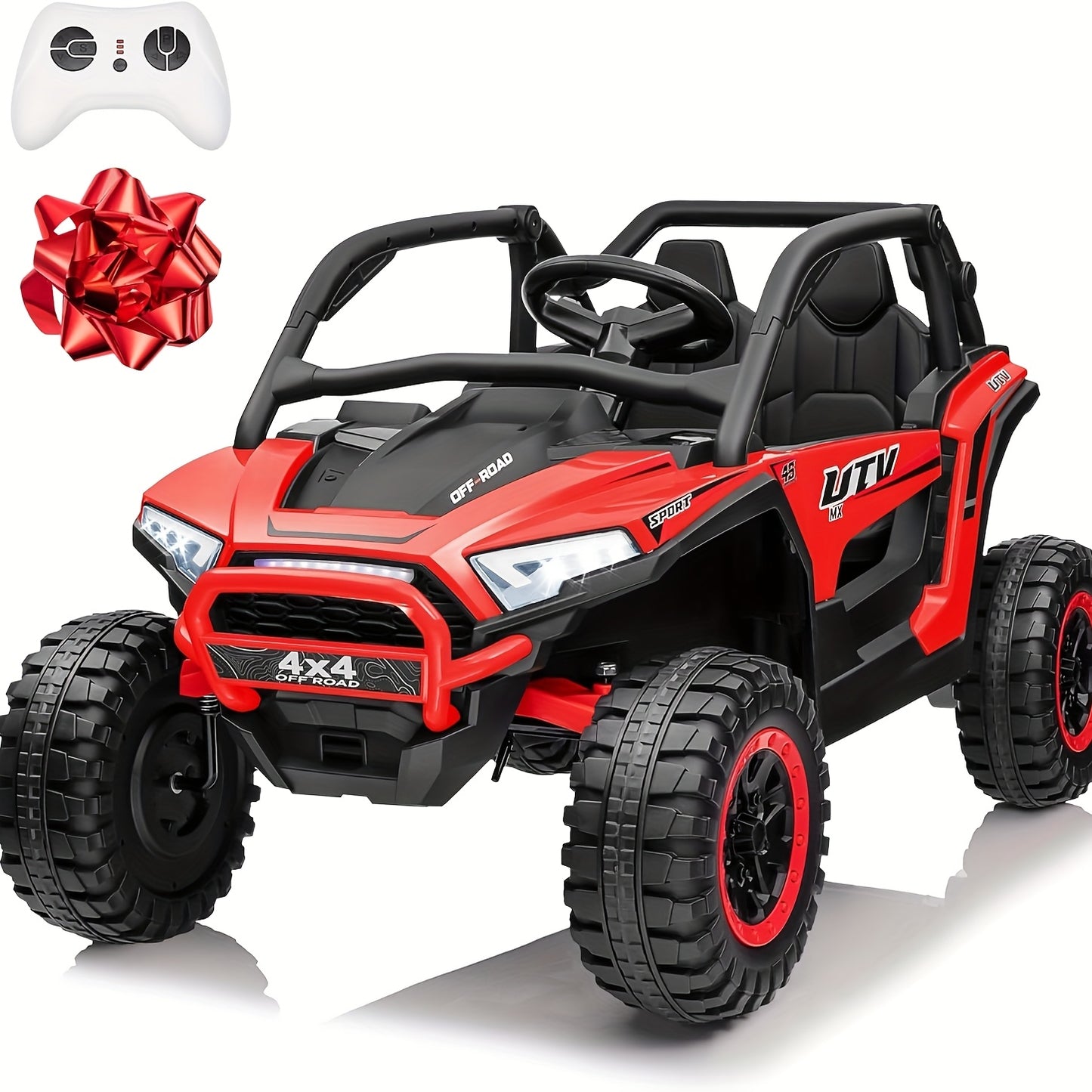 24V XL Kids Electric UTV Children Ride - 2 Seater Off-Road Ride-On W/ Parent Remote Control, 4WD & LED Lights - Extra Large Seat for Ages 3-10