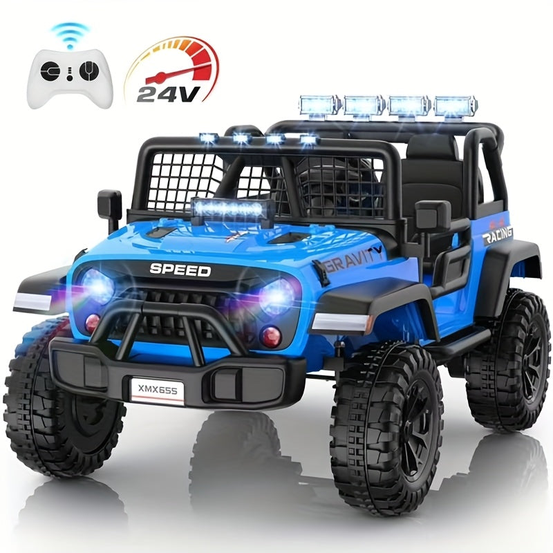 24V Jeep Off Ride On for Kids | 2-Seater Ride-On Toy 3-Speed | Best Christmas Gift for Boys