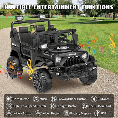 Lil Drivers 24V 2-Seater Ride-On Jeep w/ Remote & 22” Seat | 4WD