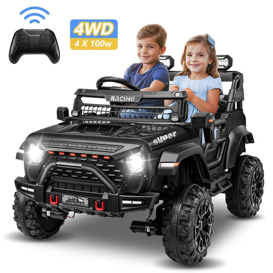 24V Ride On Jeep/Truck | 2-seater Electric Jeep With LED Headlights, Music Player, Seat Belt And Suspension