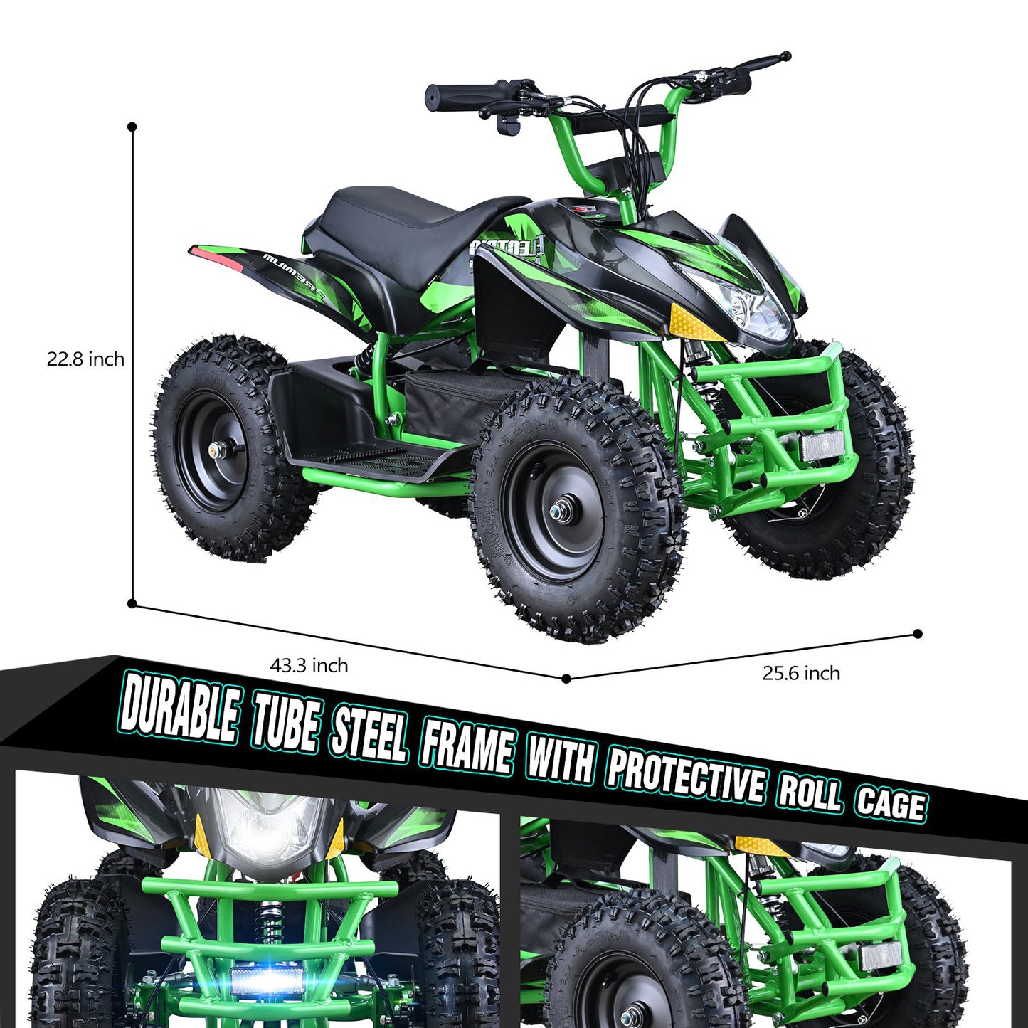 Hoverheart 36V 500W Electric ATV Dirt Quad w/ Disc Brakes | 15 mph