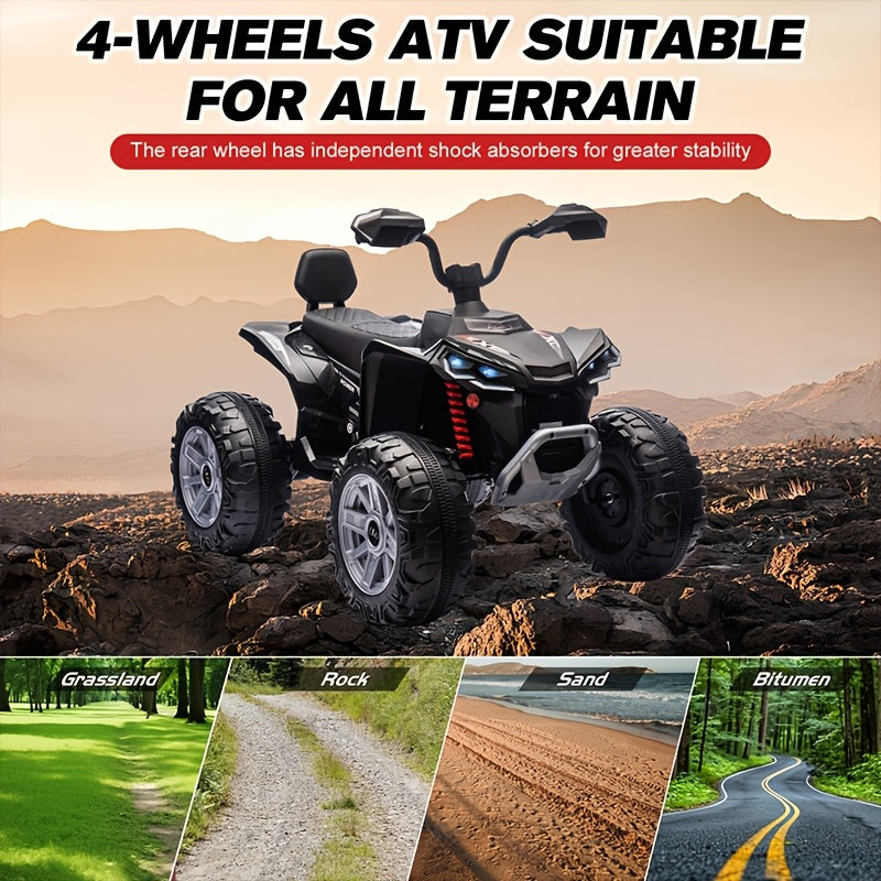 24V Kids Electric ATV for Kids | 4-Wheeler Drive ATV | Battery Powered Electric Vehicle for Kids | Music,Spring Suspension