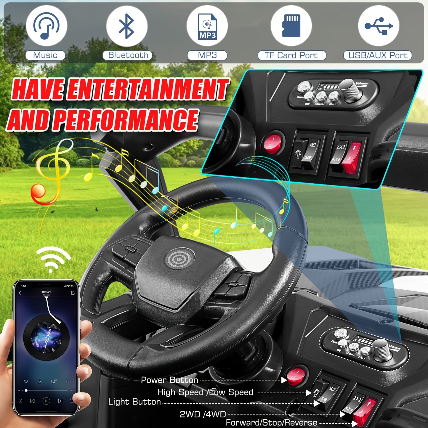 Lil Drivers 24V 4×200W Off-Road Buggy Ride-On Car w/ Remote | 2-Seater