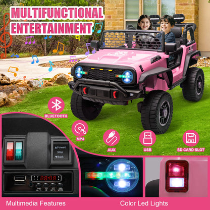 HOMDOX 24V 2-Seater Kids RC Ride-On Jeep w/ Dual Motors & Remote