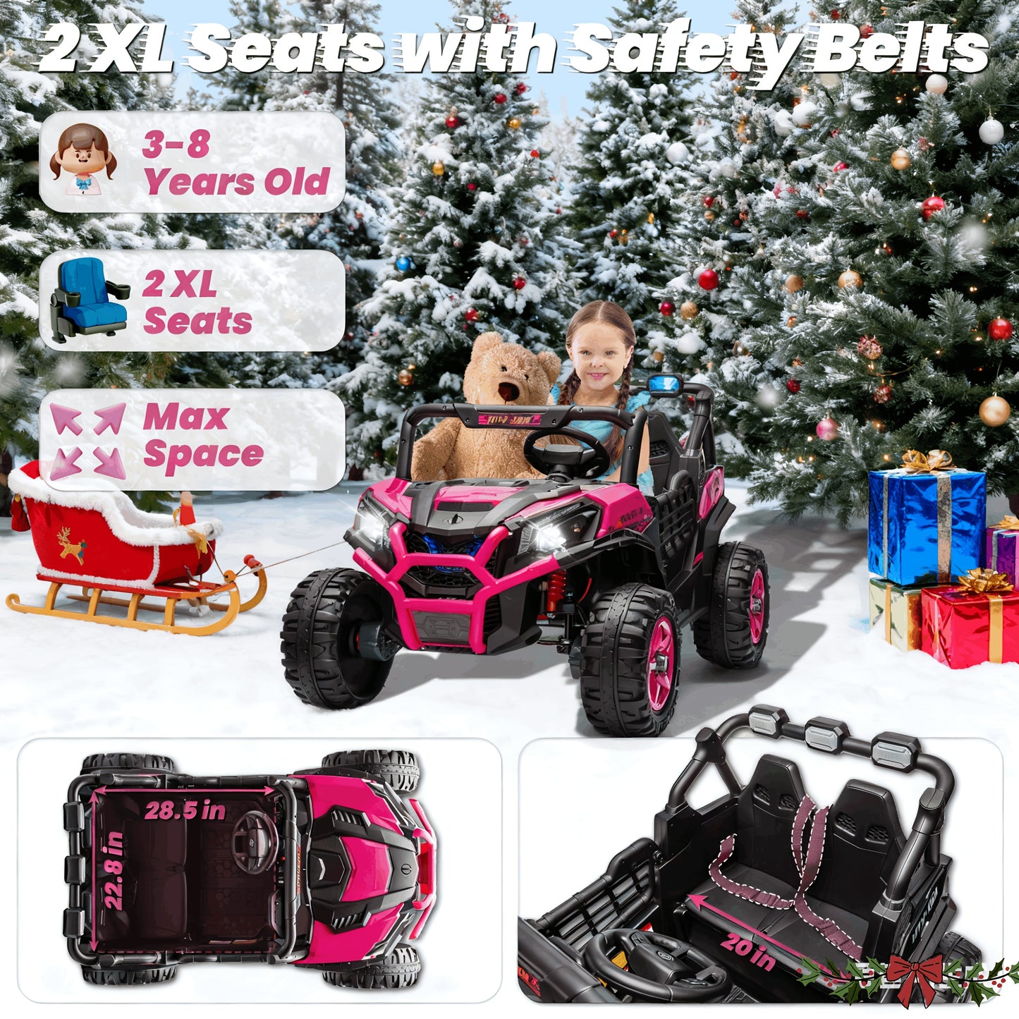 JOYRACER 24V XL Kids UTV | 4WD, Parent Remote, 2-Seater | The Ultimate Adventure Ride!
